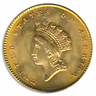 1854 Ty II Gold $1 PCGS MS65 CAC 1854 Ty II Gold $1 PCGS MS65 CAC