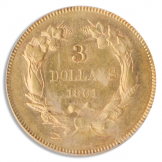 1861 $3 Indian Princess PCGS AU58 1861 $3 Indian Princess PCGS AU58