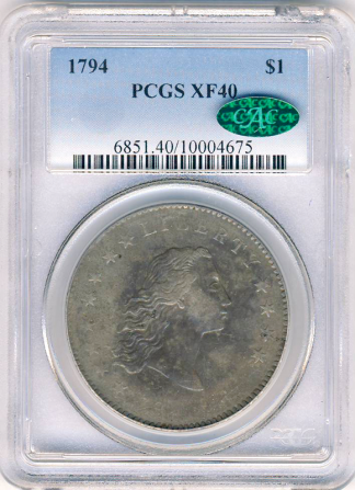 1794 Flowing Hair $1 PCGS XF40 CAC 1794 Flowing Hair $1 PCGS XF40 CAC