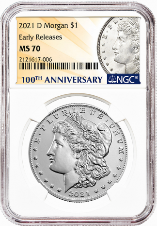 2021-D Morgan Dollar NGC MS70 100th Anniversary Early Releases 2021-D Morgan Dollar NGC MS70 100th Anniversary Early Releases