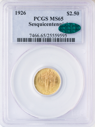1926 $2 1/2 Sesquicentennial PCGS MS65 CAC 1926 $2 1/2 Sesquicentennial PCGS MS65 CAC