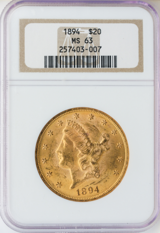 1894 $20 Liberty NGC MS63