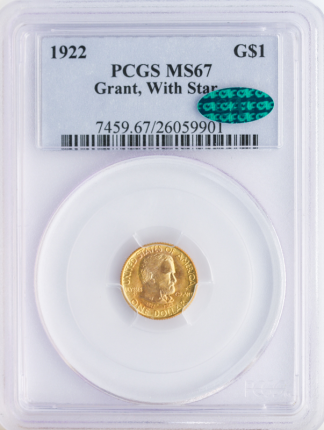 1922 Grant $1 With Star PCGS MS67 CAC 1922 Grant $1 With Star PCGS MS67 CAC