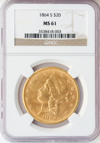1864-S $20 Liberty NGC MS61