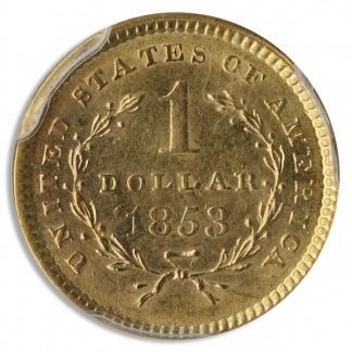1853 $1 Gold SSCA Pinch Of Dust PCGS MS61 1853 $1 Gold SSCA Pinch Of Dust PCGS MS61