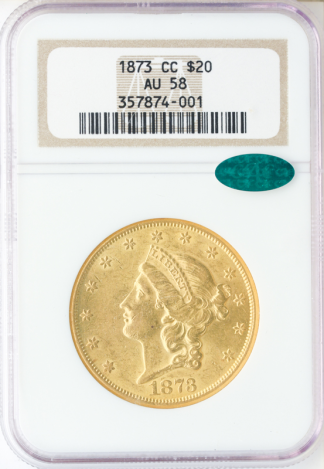1873-CC 420 Liberty NGC AU58 CAC 1873-CC 420 Liberty NGC AU58 CAC