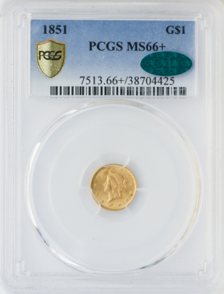 1851 $1 Gold Ty 1 PCGS MS66 CAC +