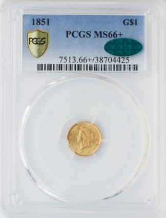 1851 $1 Gold Ty 1 PCGS MS66 CAC + 1851 $1 Gold Ty 1 PCGS MS66 CAC +