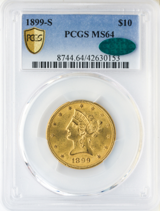 1899-S $10 Liberty PCGS MS64 CAC 1899-S $10 Liberty PCGS MS64 CAC