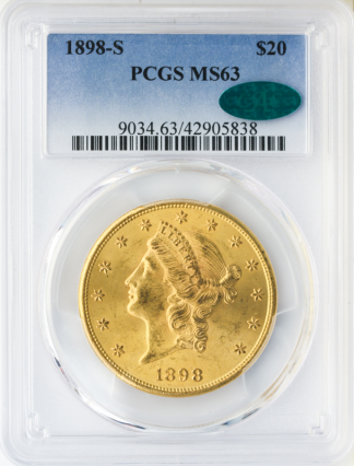1898-S $20 Liberty PCGS MS63 CAC 1898-S $20 Liberty PCGS MS63 CAC