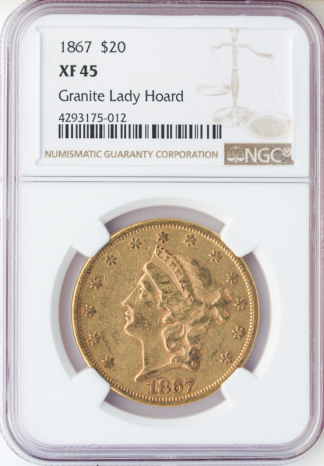 1867 $20 Liberty NGC Xf45