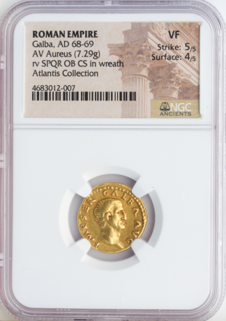 Roman Empire Galba Aureus NGC VF Str:5 Srf:4 Roman Empire Galba Aureus NGC VF Str:5 Srf:4