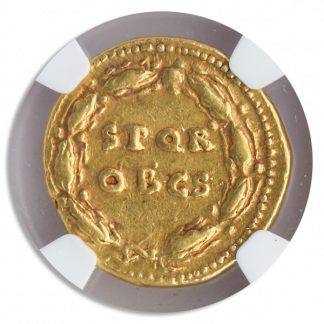 Roman Empire Galba Aureus NGC VF Str:5 Srf:4