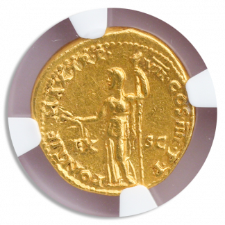 Roman Empire Nero Gold Aureus NGC ChXF Str:5 Srf:3 7.71g