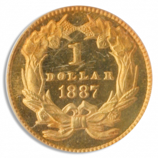 $1 GOLD 1887 CAMEO