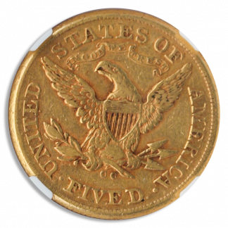 1875-CC $5 Liberty NGC XF45 CAC