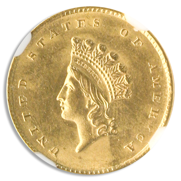1855 Gold $1 Type II NCG MS63 1855 Gold $1 Type II NCG MS63