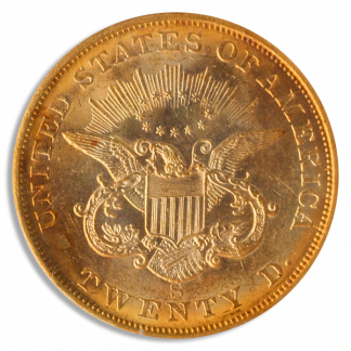 1855-S $20 Liberty SSCA PCGS MS61 CAC 1855-S $20 Liberty SSCA PCGS MS61 CAC