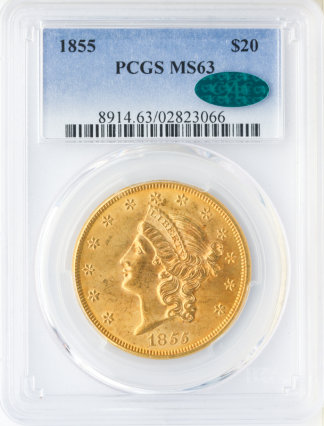 1855 $20 Liberty PCGS MS63 CAC 1855 $20 Liberty PCGS MS63 CAC