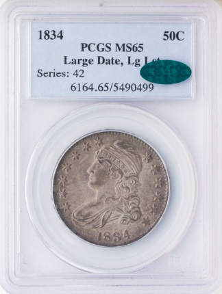 1834 Capped Bust Half Dollar PCGS MS65 CAC 1834 Capped Bust Half Dollar PCGS MS65 CAC