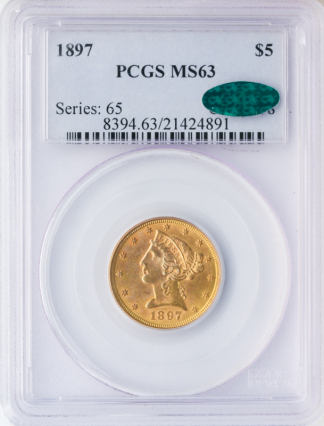 1897 $5 Liberty PCGS MS63 CAC 1897 $5 Liberty PCGS MS63 CAC