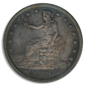 1880 Silver Trade Dollar Obverse 