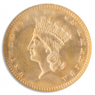 1887 $1 Gold NGC MS66 CAC