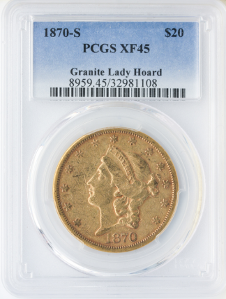 1870-S $20 Liberty PCGS XF45