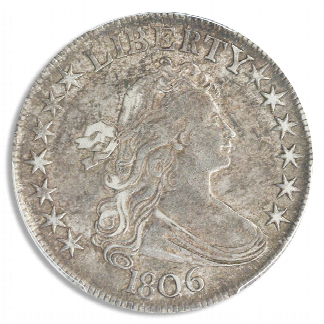 1806 Draped Bust Half Dollar Pointed 6 Stems PCGS AU53 CAC 1806 Draped Bust Half Dollar Pointed 6 Stems PCGS AU53 CAC