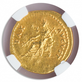 Twelve Caesars Vespasian Aureus NGC ChXF Str:5 Srf:4 7.37g Twelve Caesars Vespasian Aureus NGC ChXF Str:5 Srf:4 7.37g