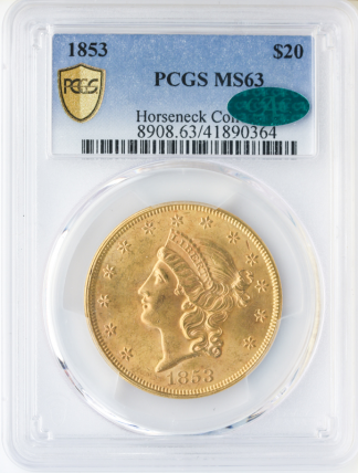 1853 $20 Liberty PCGS MS63 CAC 1853 $20 Liberty PCGS MS63 CAC