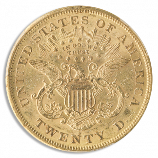 1870-S $20 Liberty PCGS AU58 CAC 1870-S $20 Liberty PCGS AU58 CAC