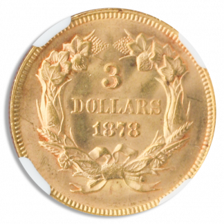 1878 $3 Gold NGC MS65 CAC 1878 $3 Gold NGC MS65 CAC