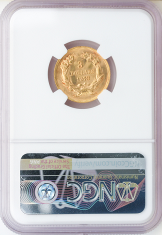 1878 $3 Gold NGC MS65 CAC