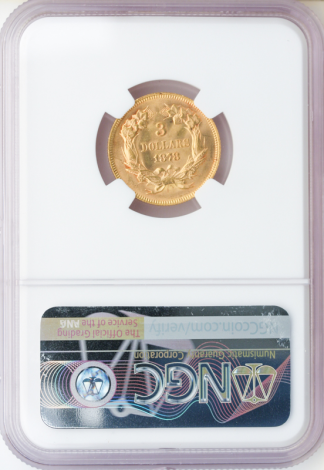 1878 $3 Gold NGC MS65 CAC 1878 $3 Gold NGC MS65 CAC