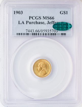 1903 $1 Gold LA Purchase Commemorative PCGS MS66 CAC 1903 $1 Gold LA Purchase Commemorative PCGS MS66 CAC
