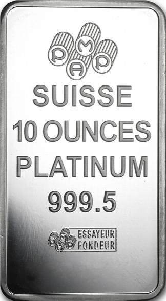 10 oz Credit Swiss Platinum Bar (New w/Assay, Types Vary) 10 oz Credit Swiss Platinum Bar (New w/Assay, Types Vary)