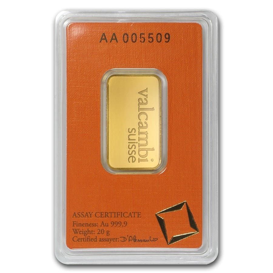 20-Gram Gold Valcambi Bar 20-Gram Gold Valcambi Bar