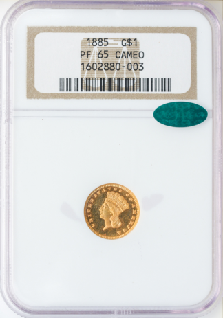 $1 Gold 1885 TY 3 Cameo $1 Gold 1885 TY 3 Cameo