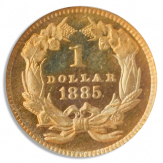 $1 Gold 1885 TY 3 Cameo