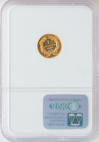 $1 Gold 1885 TY 3 Cameo