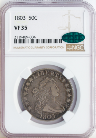 1803 Capped Bust Half Dollar NGC VF35 CAC 1803 Capped Bust Half Dollar NGC VF35 CAC