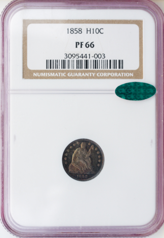 1858 Seated Liberty Half Dime NGC PR66 CAC 1858 Seated Liberty Half Dime NGC PR66 CAC
