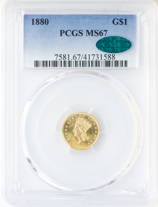 1880 $1 Gold PCGS MS67 1880 $1 Gold PCGS MS67