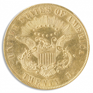 1861-S $20 Liberty Paquet PCGS AU58