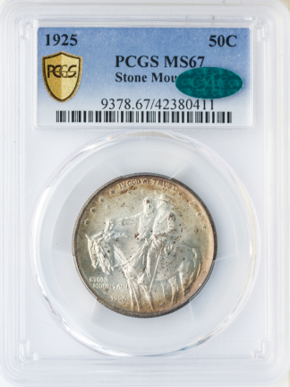 1925 Stone Mountain Silver Commemorative PCGS MS67 CAC 1925 Stone Mountain Silver Commemorative PCGS MS67 CAC