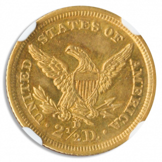 1843-D $2 1/2 Liberty NGC AU58 CAC 1843-D $2 1/2 Liberty NGC AU58 CAC