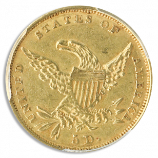 1834 $5 Classic Plain 4 PCGS AU50 CAC 1834 $5 Classic Plain 4 PCGS AU50 CAC