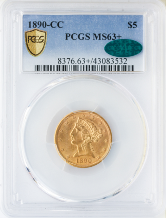 1890-CC $5 Liberty PCGS MS63 CAC +