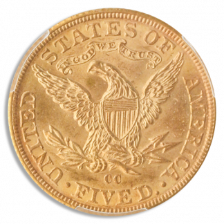 1890-CC $5 Liberty PCGS MS63 CAC + 1890-CC $5 Liberty PCGS MS63 CAC +